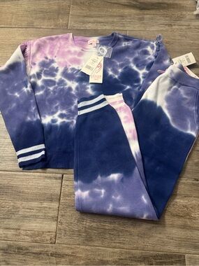 Design History Kids Tie-Dye Sweatshirt & Joggers - Purple, Pink, Navy